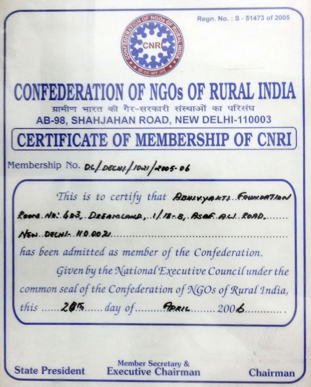 Certificate of Membership of CNRI 